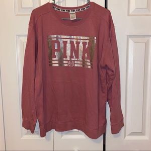 PINK crew neck blush sweater